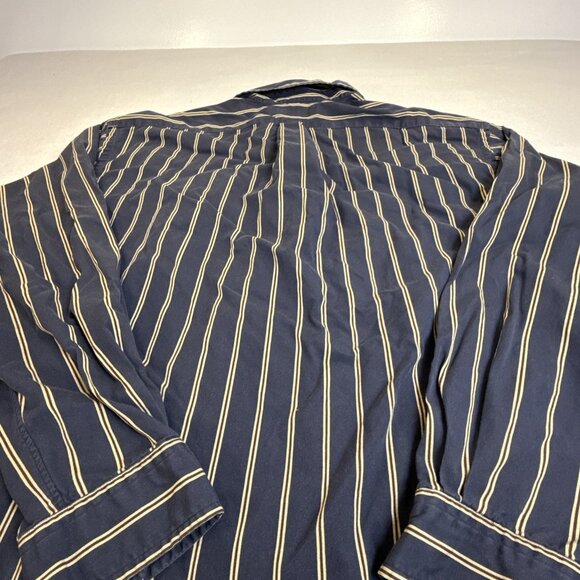 Vintage Ralph Lauren Blaire L/S Button Up Shirt Crest Logo Sz XL Blue Striped - Picture 7 of 7